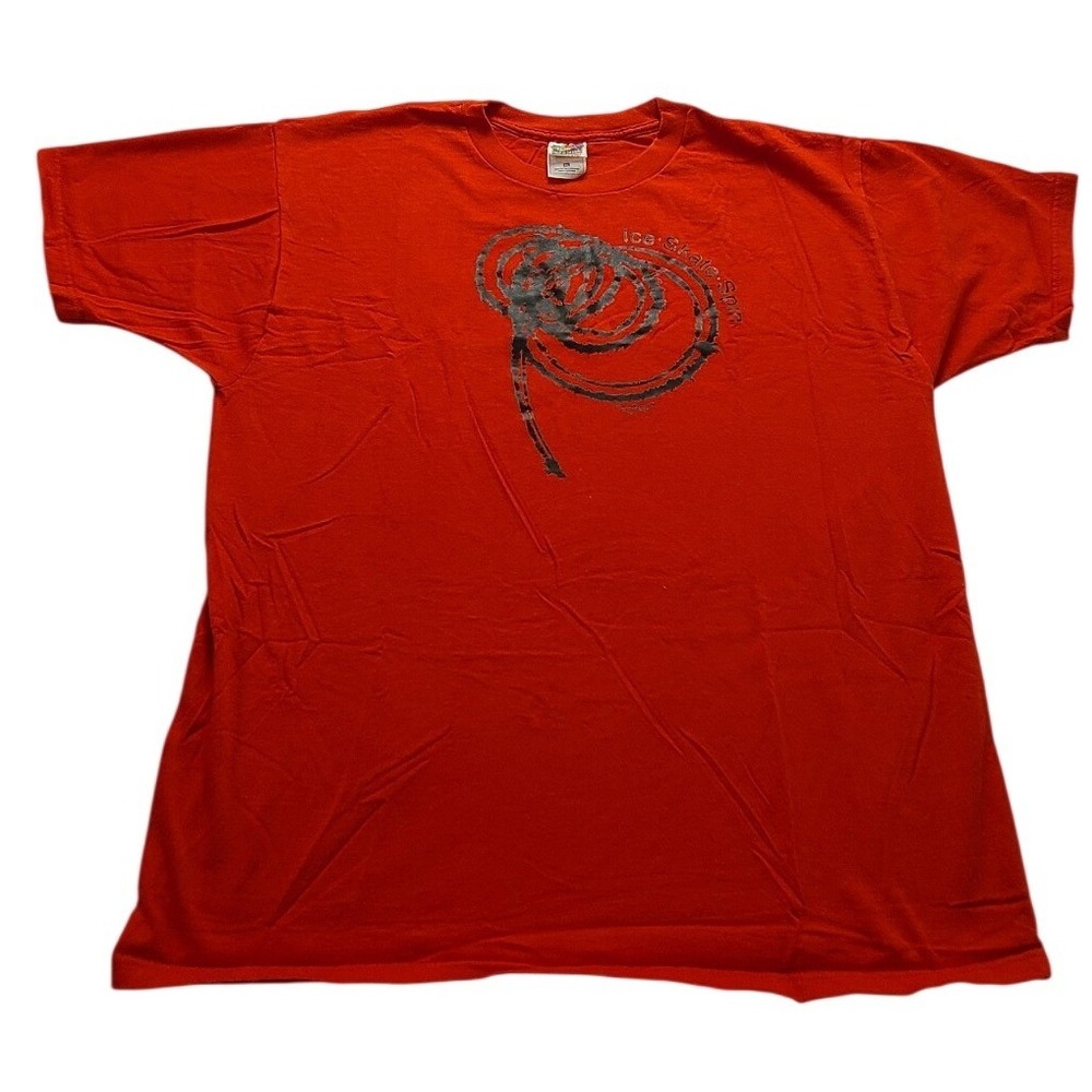 Fruit of the Loom Red Ice Skate Spin Graphic TShirt Men's XL Cotton Short Sleeve
